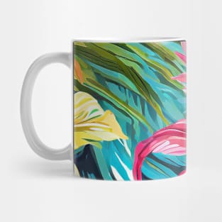 Tropical Oasis - Exotic Palm Leaves and Pineapple Pattern Mug